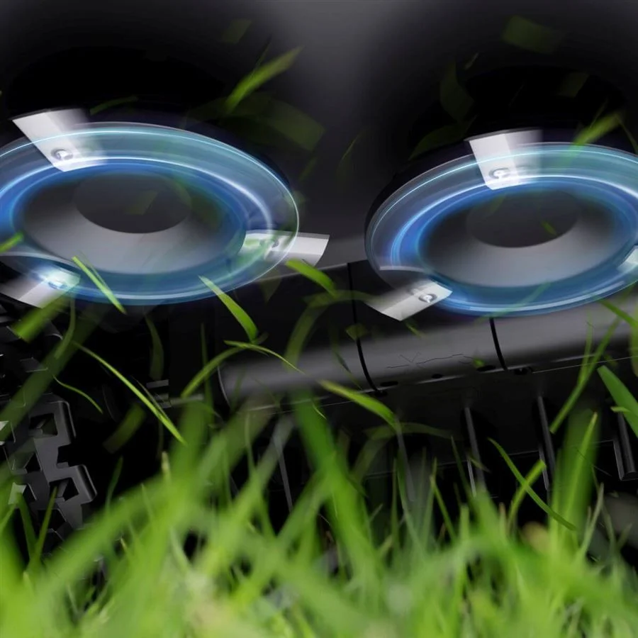 Žací systém Dual Blade-Disc so šírkou záberu 33 cm